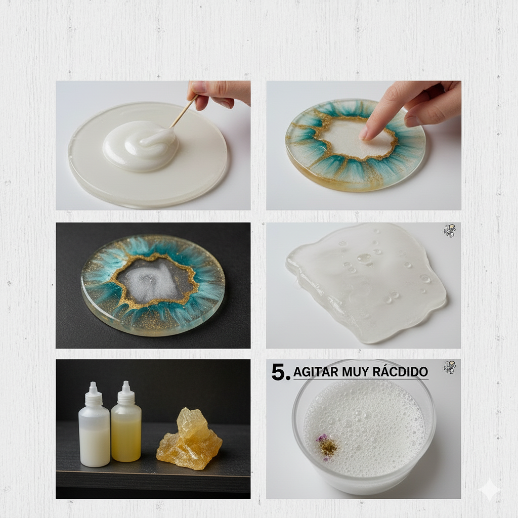 Resina epoxi pegajosa o sin curar, guía de errores